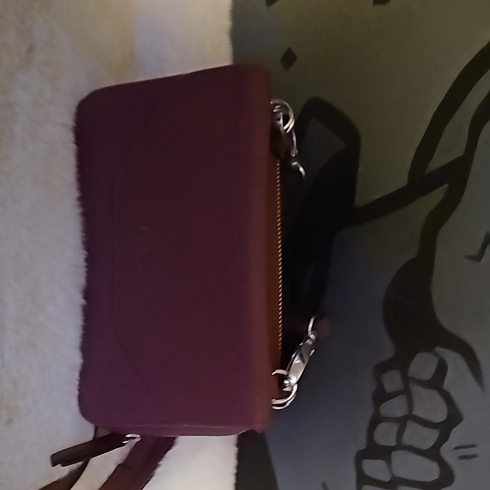 Nine West  Burgundy crossbody wallet purse.